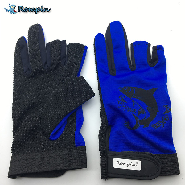 Rompin new fishing lure gloves 3 cut finger gloves Anti-slip gloves