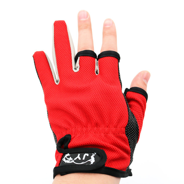 Sport Leather Fishing Gloves 1Pair/Lot 3 Half-Finger Breathable Anti-Slip Glove Neoprene&PU Fishing Equipment