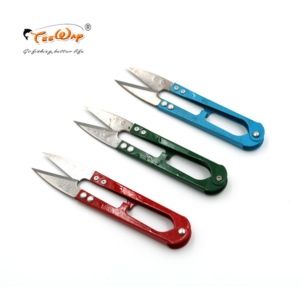 3Pcs/Lot Fish Use Scissors Line Cutter Fishing Scissors Handle With Covers Plastic Stainless Steel Fishing Tackle Tool