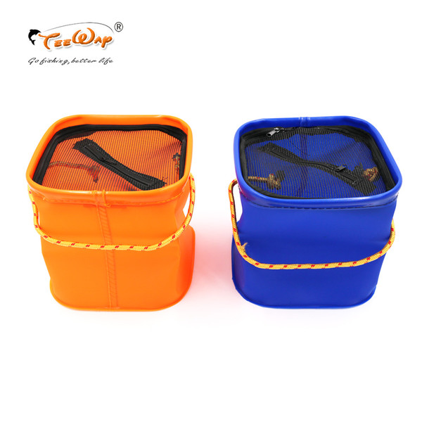 Foldable EVA Water Bucket with Rope Belt Outdoor Fishing Tackle Box Camping Fold S Fishing Bag Case