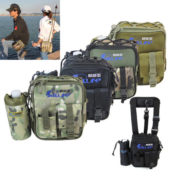 Sporting Goods Waterproof Fishing Tackle Bag Pack Shoulder Waist Box Reel Lure Storage F00428