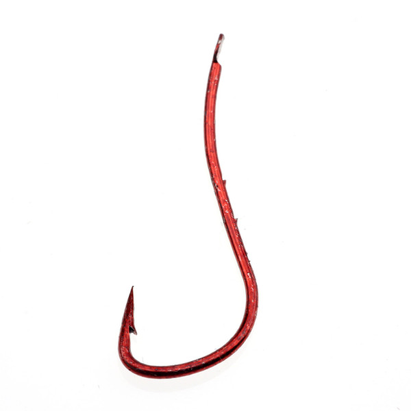 Rompin 100pcs/lot Red Baitholder Ryusen Kentuki Hook Central Draught Fish Hook Size 10-18 Earth Worm Ryusen Fishing Hooks