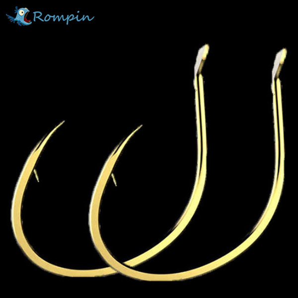 Rompin 30pcs/lot fishing hooks X Wide belly golden color High Carbon Steel Hook 6#-12# super sharp 2018 new design