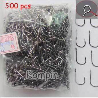 wholesale 500pcs fishing hooks with hole High quality Carbon Steel #1-#15 size choose Fly sea Fishing