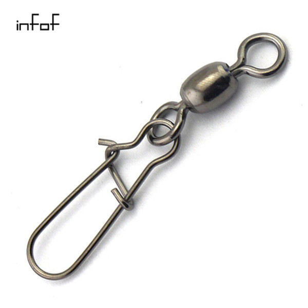 INFOF 200pcs/lot fishing Crane swivels with nice snap fishing accessories rolling swivels Carp fishing swivels connector