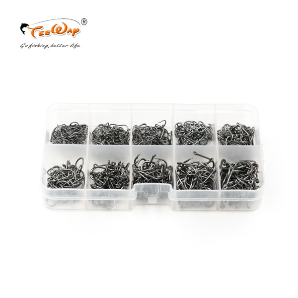 New Product 500pcs/box High Carbon Steel Fishing Hook Size #3-#12 Fishhooks Pack Carp Fishing Tackle