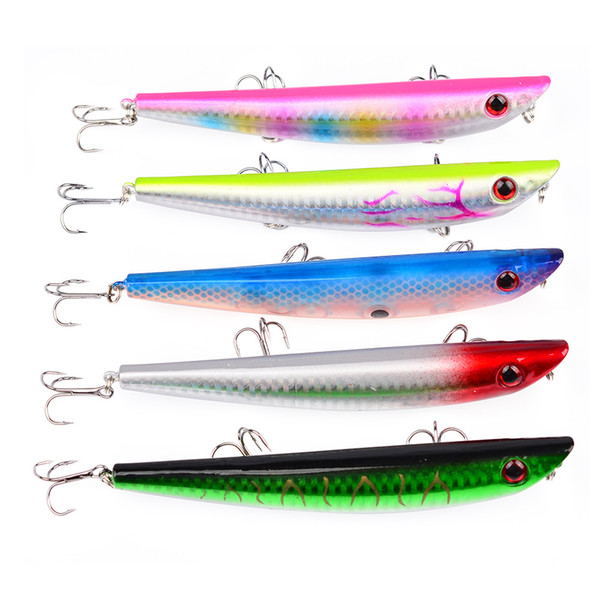 5Pcs Hot-selling 3D Minnow fishing lures 6# Hook Fishing bait 12cm/17g 5 colors fishing tackle F00511