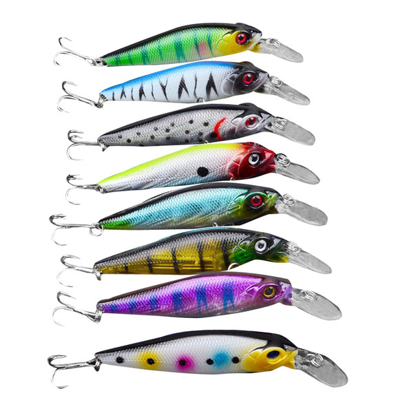 8Pcs/Lot Plastic Minnow Fishing Lures Bass Crank Bait Tackle 10cm/3.9