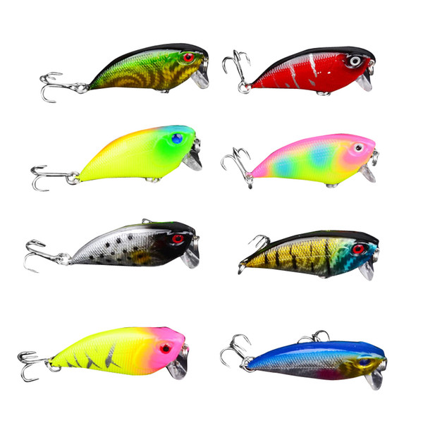 8pcs Plastic Fishing Lures Bass CrankBait Crank Bait Tackle #6 Hook 5.5cm F00483