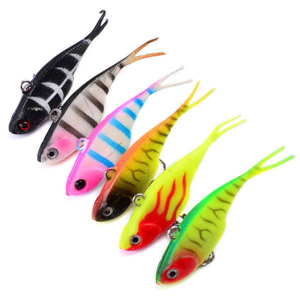 6Pcs Plastic Popper Fishing Lures Bass CrankBaits Hooks Tackle 9g/6.8cm F00504