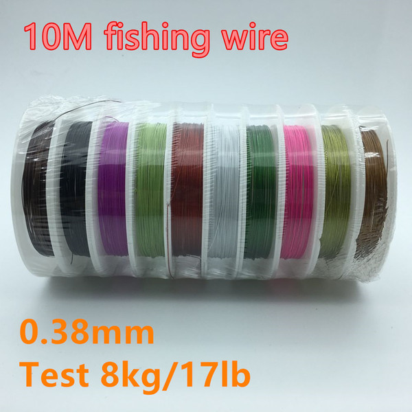 10pcs/barrel colorful 10m 1*7 Strands Stainless Steel Wire Fishing Wire Trace Leader Coating Jigging Wire Lead Fish Jigging Line