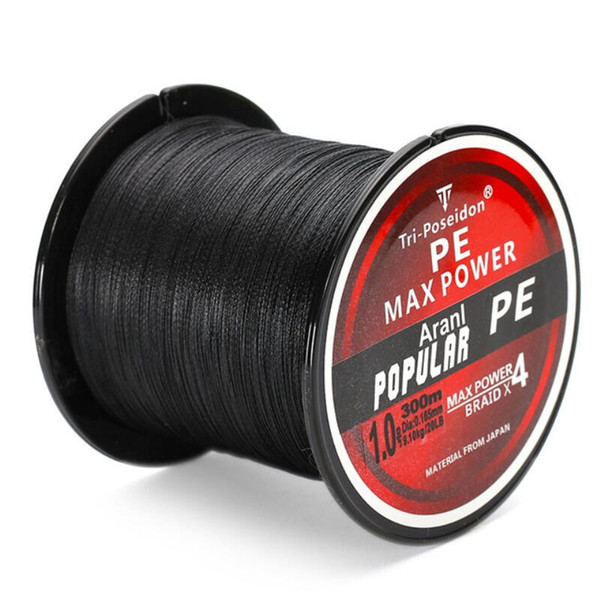 TriPoseidon Series 300M 330Yards PE Braided Fishing Line 4 Strands 8LB 10LB 20LB 60LB Multifilament Fishing Line Free Shipping