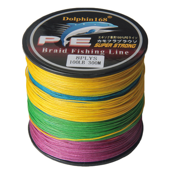 Dolphin168 Brand 300M PE Multifilament Braid Fishing Line 8 PLYS Super Strong Colorful Carp Pesca Rope Cord Fishing Tackle