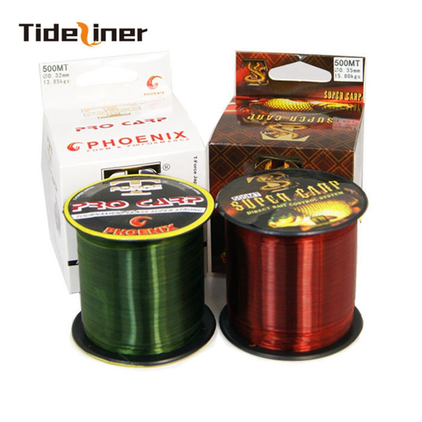 Tideliner Nylon fishing line 500m carp feeder match fishing rod super strong Power 5.55KG.-25.72KG Diameter 0.20-0.5MM 1.5#-8.0#