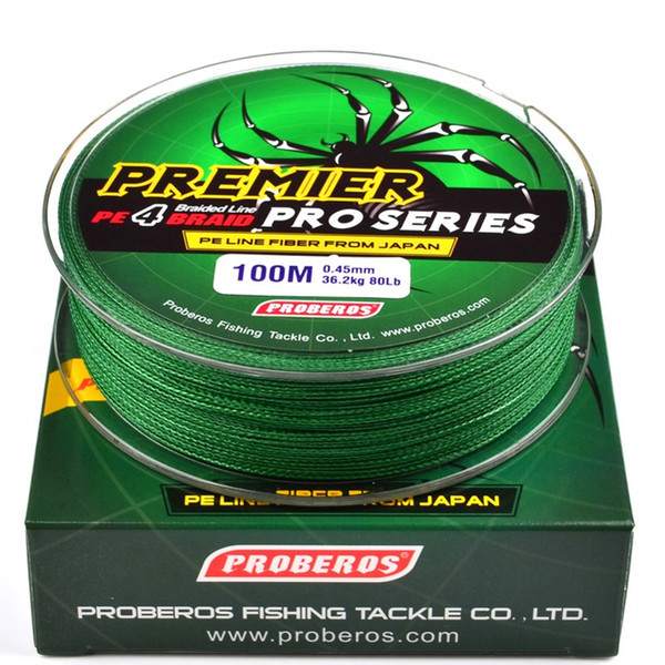 100Meters/1box Green Fishing Line 4 Weaves Braided Fishing Line Available 6LB-100LB PE Line Pesca Fishing Tackle Accessories