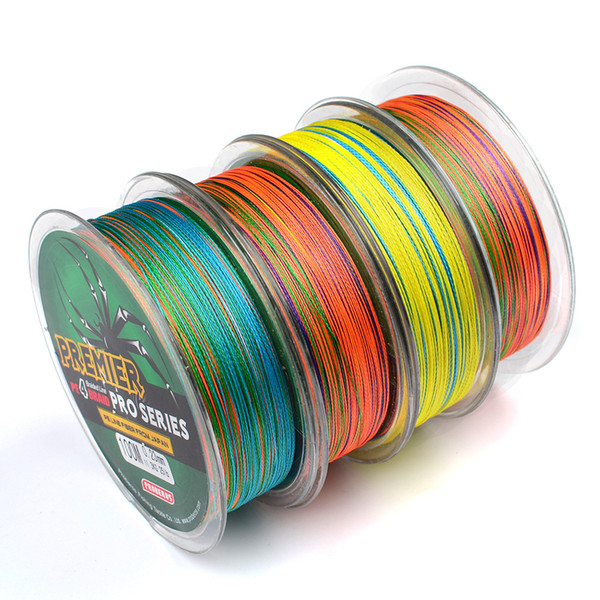 100M super power fishing line colorful 4 braid multifilament strong fishing line 6LB-100LB 100M braid fish line tackle