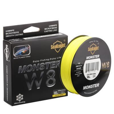 SeaKnight MONSTER W8 Braided Fishing Line 500M 8 Strands Wide Angle Tech Multifilament Braid PE Line Saltwater 15 20 30 50 100LB