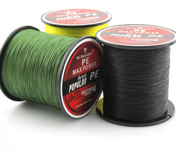 300M 330Yards Multifilament PE Braided Fishing Line 4 stands 8LB 10LB 20LB 60LB Carp Bass Fishing free shipping