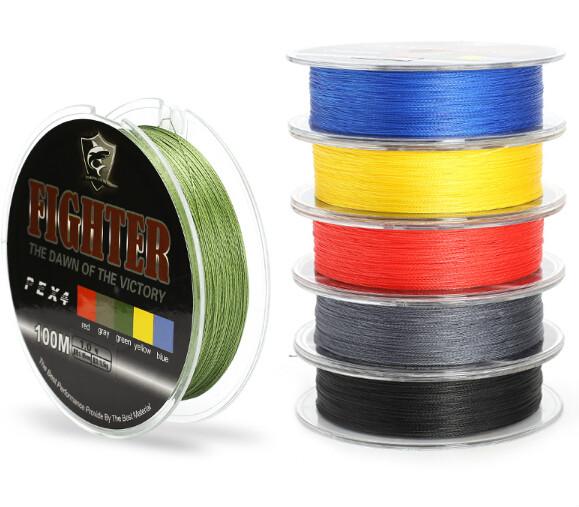 Multifilament PE Braided Fishing Line Carp Fishing Rope Wire 100m Super Strong 4 Stands 8/10/60LB free shipping