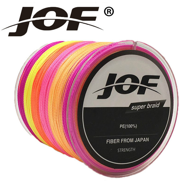 JOF100m 12LB-100LB PE Multifilament Colorful 4 Strands Braid Fishing Line Super Strong Carp Braided Fish Wire for Ocean Fishing