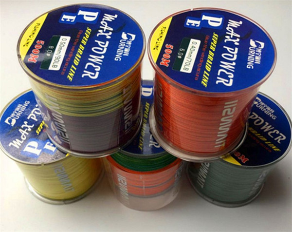 500M braided fishing line,4 strands braiding PE line ,colorful fishing line fish net line,pulling 8/20/30/40/50/60/70/80lbs line