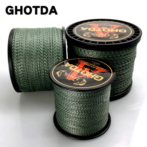 GHOTDA 8 Strands 100M 300M 500M 1000M PE Braided Fishing Line Camouflage Saltwater Fishing Wire Super Strong 22LB-78LB