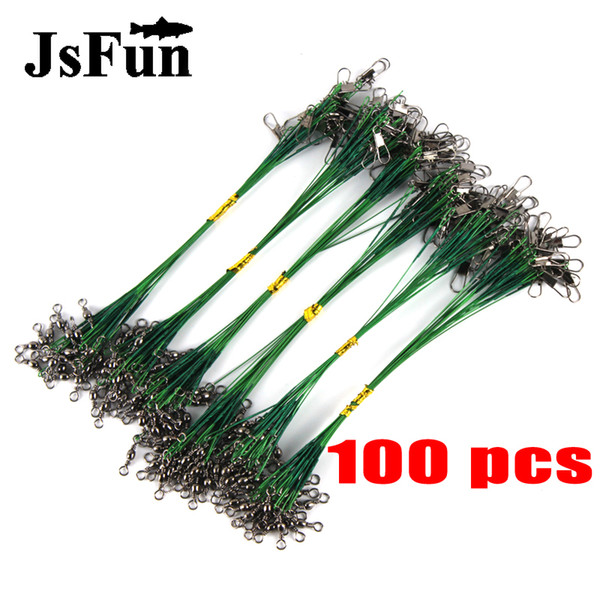 100pcs/lot Anti-bite Fishing Wire Line Leash Lure Trace Line Wire Leader with Stainless Rolling Swivels 10CM Carp Fishing FL130