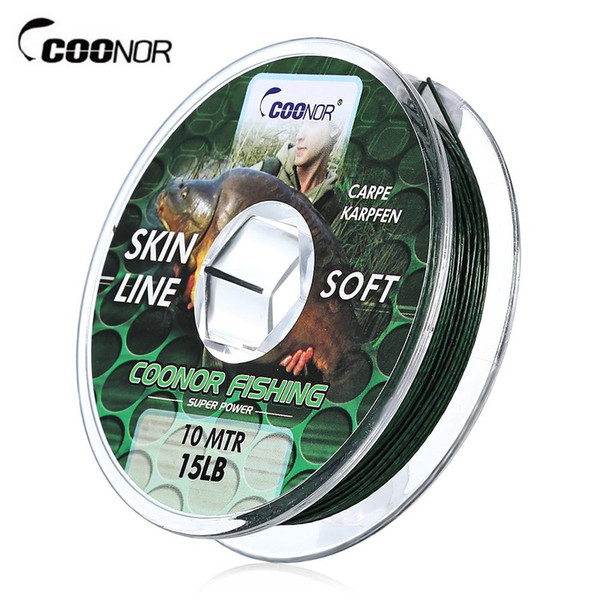 COONOR 10M Multifilament PE Braided Carp Skin Fishing Line Angling Accessory Fish Line Smooth Casting Carp Skin Line for Freshwater Saltwate