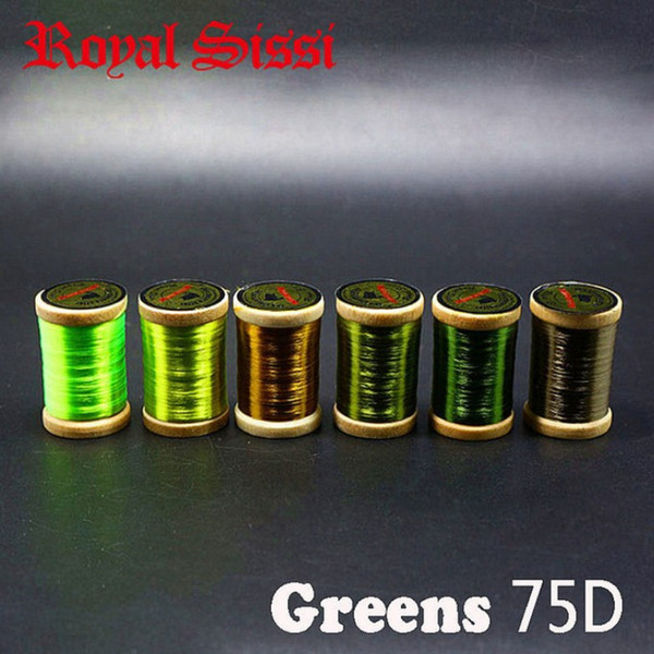 Hottest 6 green colors sery 8/0 Super fine fly tying thread 75D slightly bonded fully waxed tying thread for midgets adult flies