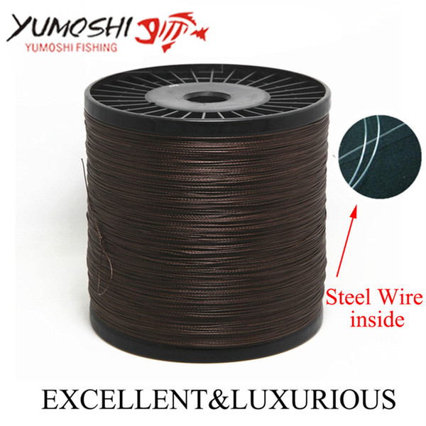 Vivid-worlD YUMOSHI Professional 1000 m fishing line PE braided steel wire inside Super strong Multifilament Perfect for fishing