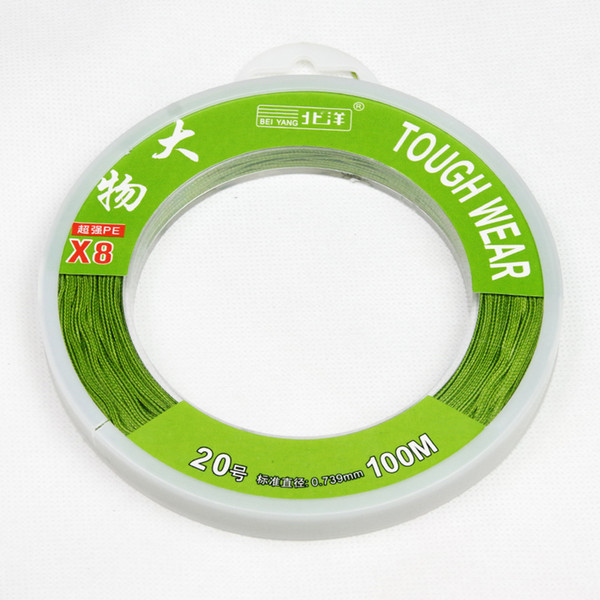 100 M 8 strands braid fish line ,strong and thick, big size PE fishing wire ,NO.8/9/10/12/14/16/20