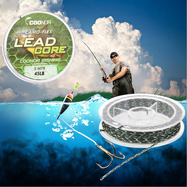 lead core 45lb 5m Leadcore Camouflage Carp Braided Fishing Line Hair Rigs Lead Core Tackle Fishing Accessories