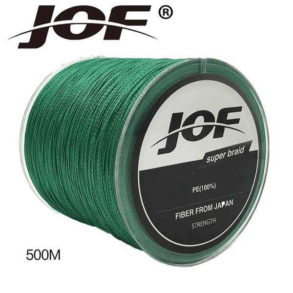 Wholesale-JOF Brand 500M PE Braided Fishing Line 4 stands 4LB-150LB Multifilament Fishing Line free shipping