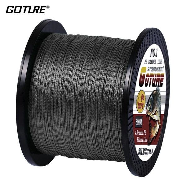 Goture PE Braided Fishing Line Multifilament 500M 4 Strands Cord Carp Fishing Lines For Freshwater and Saltwater 8-80 LB