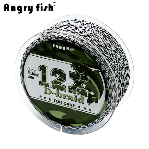 ANGRYFISH Carp Fishing Line D-braid 100 Meters Camo Fishing Line 12 Strands Braid