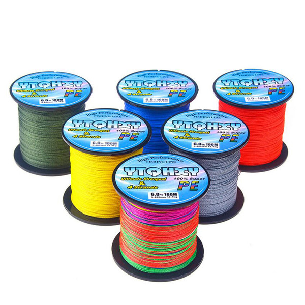 Lure Fishing Line 100M PE braided fishing line 4strands multifilament wholesale freeshipping