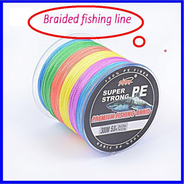 Colorful PE braided fishing lines Color 300 meters large shark 4 braided fishing line fishing lures out223