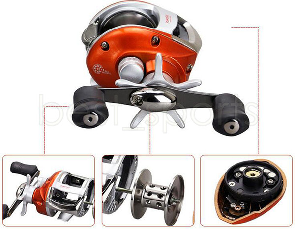 Speed Ratio 6.2:1 Metal Fishings Reel Spinning Reels Ocean Sea Boat Ice Fishing tackle Baitcasting Reels 12+1 axis GGA512 20PCS