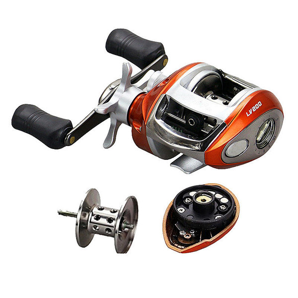 LV200/201 6.2:1 12+1BB Stainless Steel Baitcasting Fishing Reel Left / Right Water Drop Fishing Wheel X184