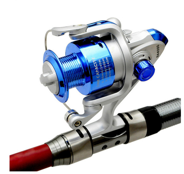 Fishing reel SA4000 Fishing Rod Sea Rod Plastic Head Fishing Tackle Tool Folding Spinning Fishing Vessel Silver Blue OUT022