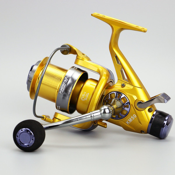 Fishing Tackle Reel Front Back Brake Wheel KM50/60 Metal Head Ocean Rod Casting Carp Reels 10+1BB