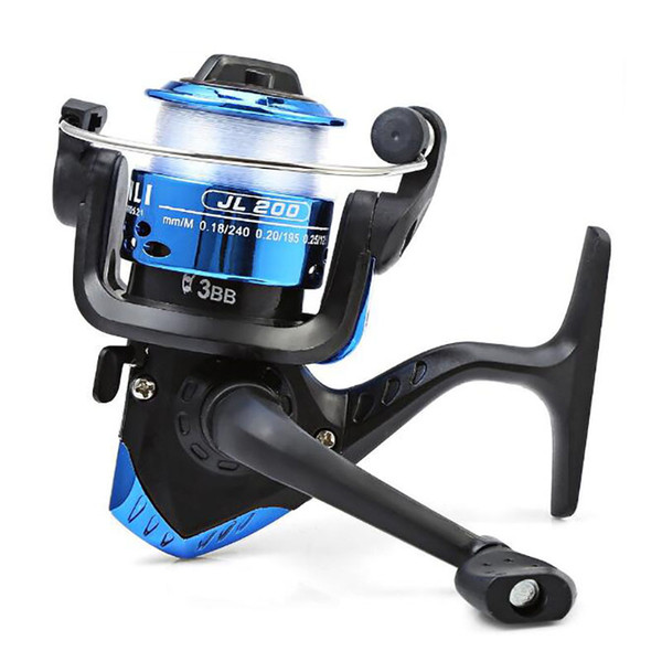 Pro JL200 Electroplating Fishing Reels 5.2/1 Exchangable Handle Fishing Reel 3 Ball Bearings Fishing Spinning Reel With Line