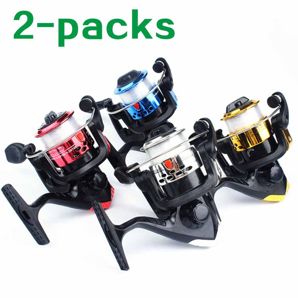 (A318X) 2Packs High Speed Fishing Reel Aluminum Body Spinning Reel Hand Wheel With Fishing Line