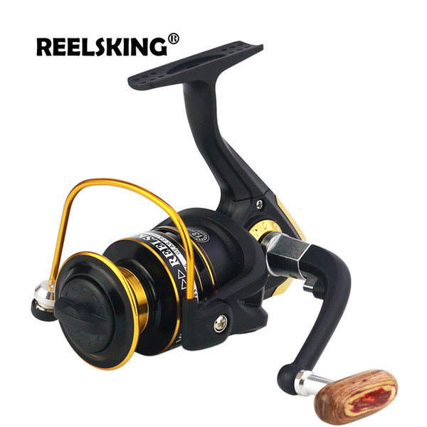 REELSKING Aluminum spool 5.5:1 wooden handle 1000 2000 2500 3000 4000 5000 6000 7000 series fishing reel Y18100706