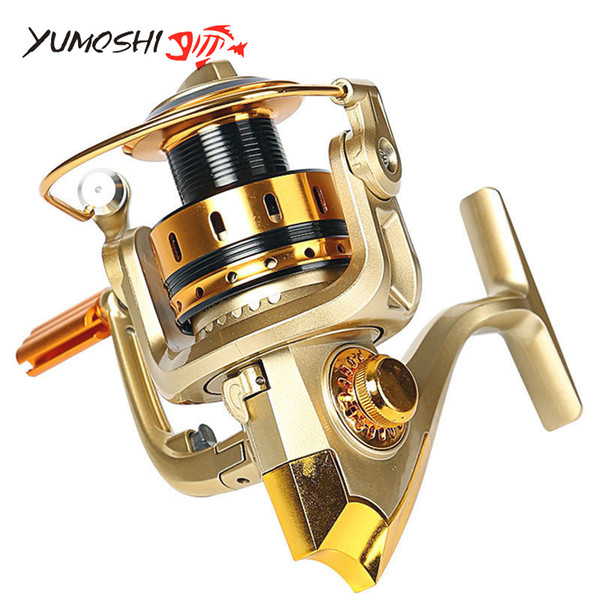 Yumoshi 10BB Spinning Spool Fishing Reel Aluminum Salt Freshwater Carp Golden High Power