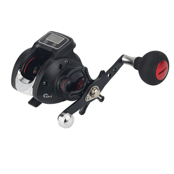 13+1 Ball Bearing Left / Right Fishing Reel with Digital Display Baitcasting Line Counter Carp Saltwater Reel 6.3:1 Casting Reel