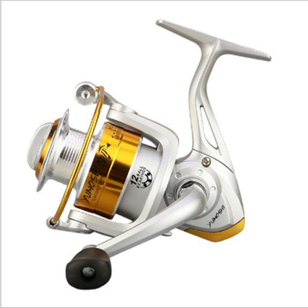 High quality Easy Folding Rocker Metal 1000-7000 Series 12BB Fishing Reels Spinning Metal Spool Reel Wheel for Fish