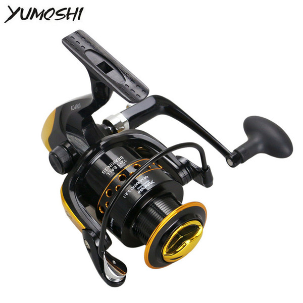 Yumoshi Spinning Fishing Reel 12BB +1 Bearing Balls 2000-9000 Series Metal Coil Spinning Reel Boat Rock Fishing Wheel pescaria