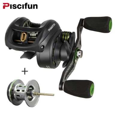 Piscifun Phantom+spool Fishing Reel Carbon Fiber Ultralight 162g Dual Brake 7.7kg Max Drag 7.0:1 Gear Lake Baitcasting Reel