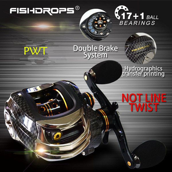 FISHDROPS LB200 Fishing Reel GT 7.0:1 Bait Casting Reels Left Right Hand Fishing with One Way Clutch Baitcasting Reel